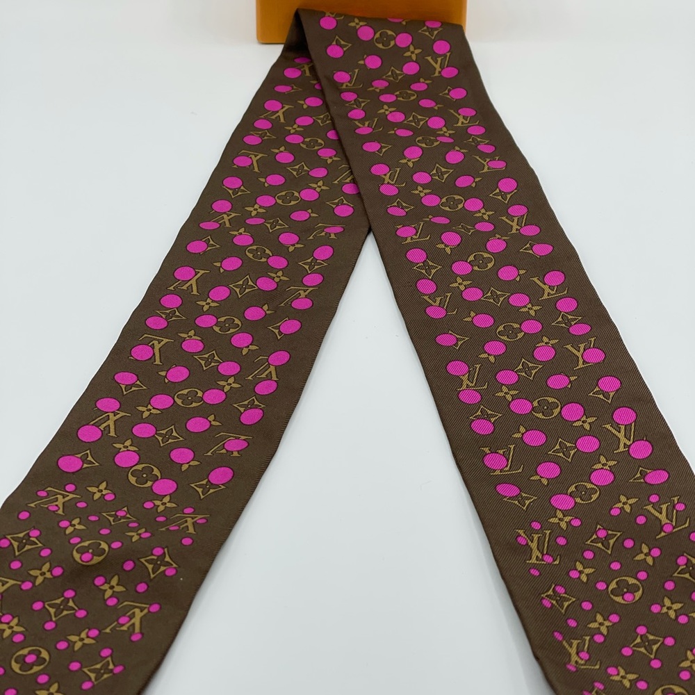 Louis Vuitton Perforated Dots Bandeau Neckerchief Scarf Chocker Twilly Wrap Rare - Picture 2 of 16